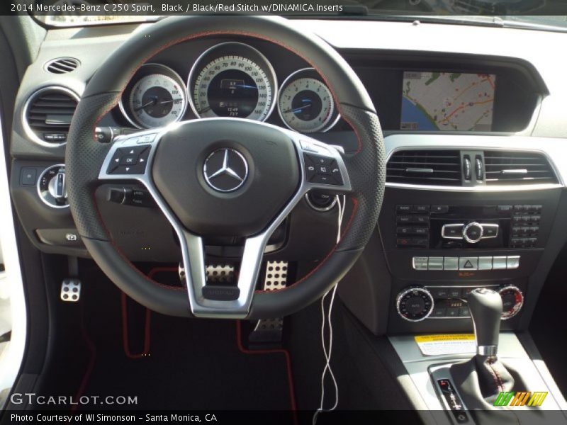 Black / Black/Red Stitch w/DINAMICA Inserts 2014 Mercedes-Benz C 250 Sport