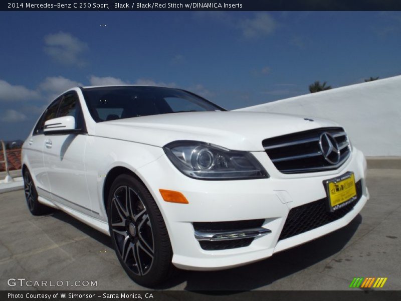 Black / Black/Red Stitch w/DINAMICA Inserts 2014 Mercedes-Benz C 250 Sport