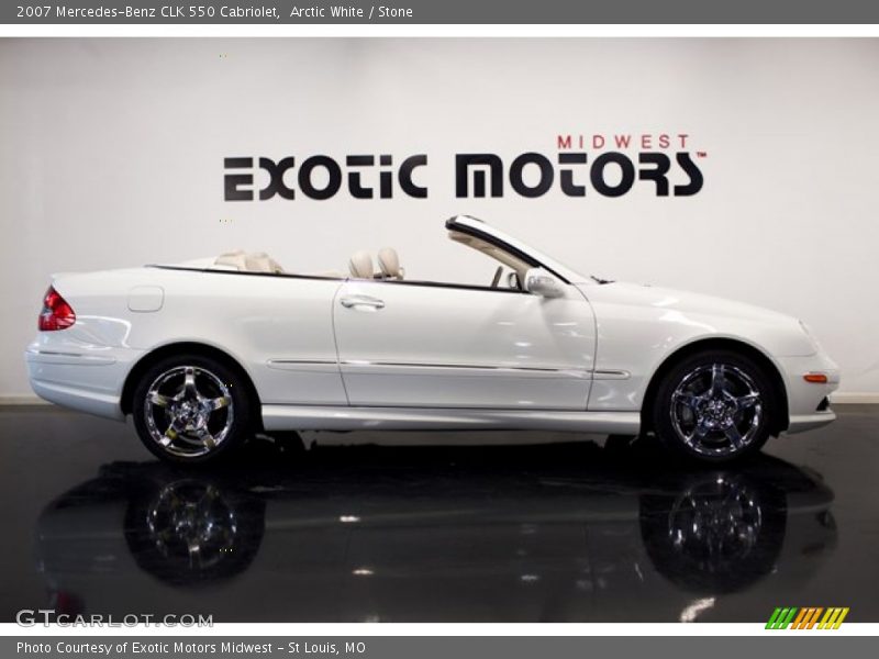 Arctic White / Stone 2007 Mercedes-Benz CLK 550 Cabriolet