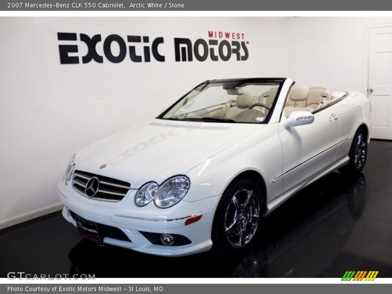 Arctic White / Stone 2007 Mercedes-Benz CLK 550 Cabriolet