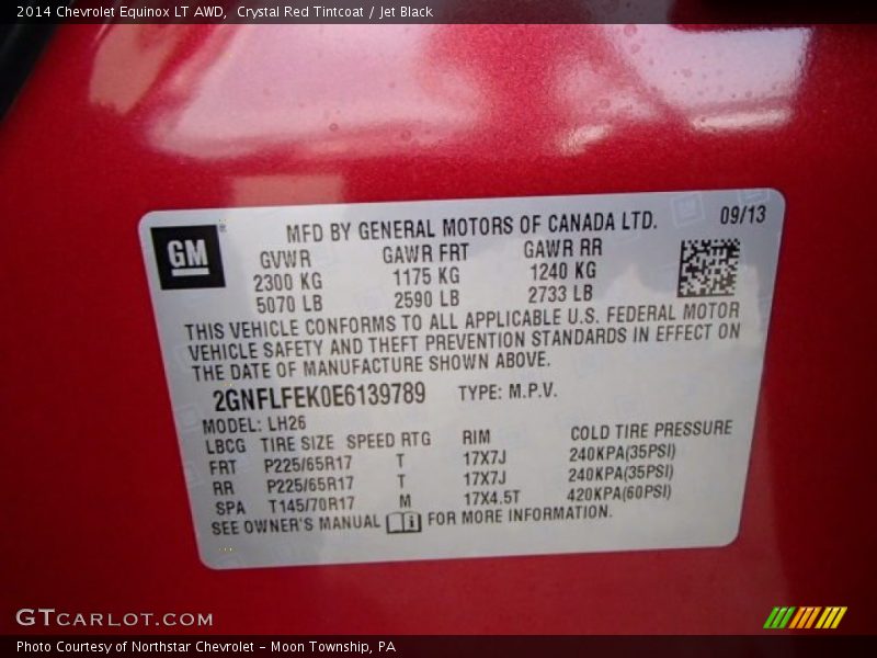 Crystal Red Tintcoat / Jet Black 2014 Chevrolet Equinox LT AWD