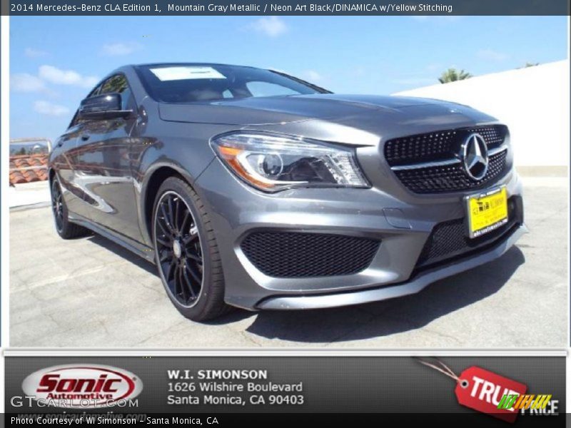 Mountain Gray Metallic / Neon Art Black/DINAMICA w/Yellow Stitching 2014 Mercedes-Benz CLA Edition 1