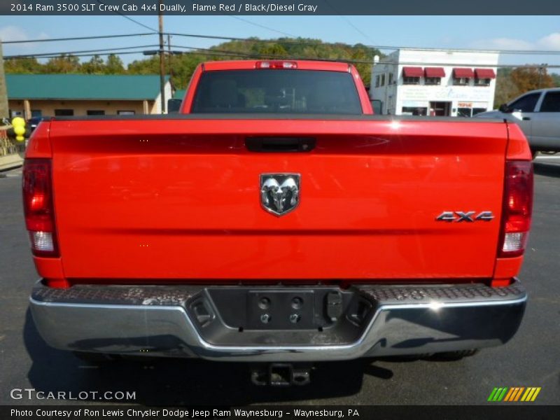 Flame Red / Black/Diesel Gray 2014 Ram 3500 SLT Crew Cab 4x4 Dually