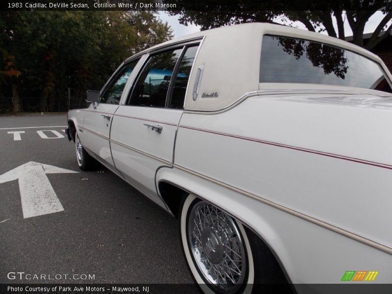 Cotillion White / Dark Maroon 1983 Cadillac DeVille Sedan