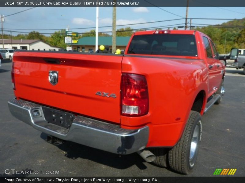 Flame Red / Black/Diesel Gray 2014 Ram 3500 SLT Crew Cab 4x4 Dually