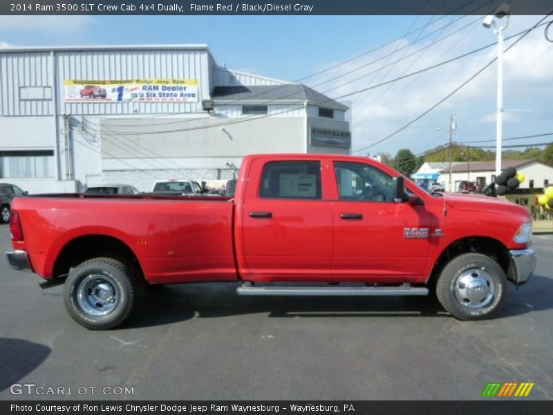 Flame Red / Black/Diesel Gray 2014 Ram 3500 SLT Crew Cab 4x4 Dually