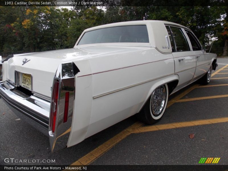 Cotillion White / Dark Maroon 1983 Cadillac DeVille Sedan