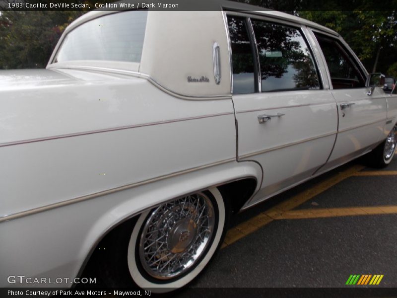 Cotillion White / Dark Maroon 1983 Cadillac DeVille Sedan