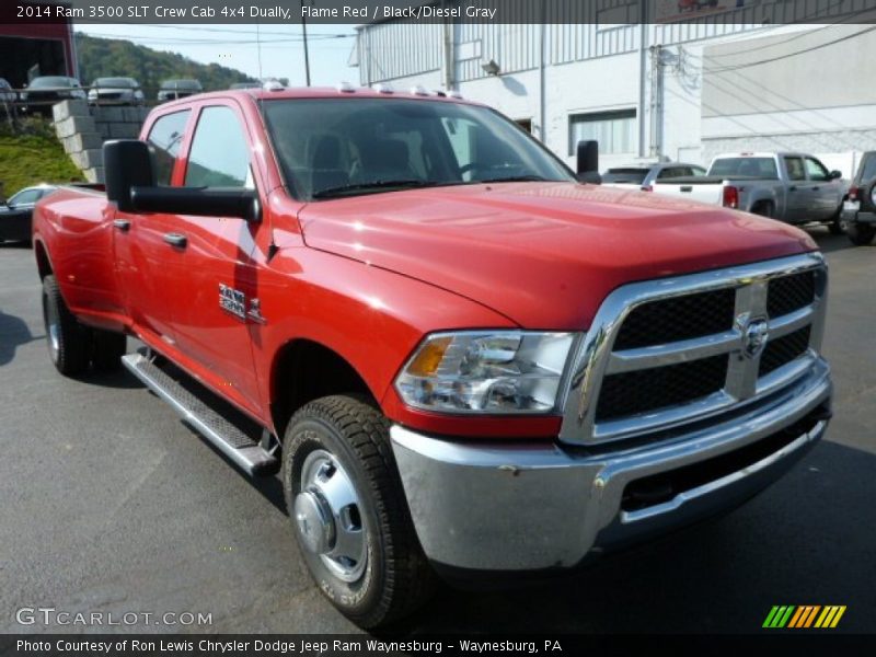 Flame Red / Black/Diesel Gray 2014 Ram 3500 SLT Crew Cab 4x4 Dually