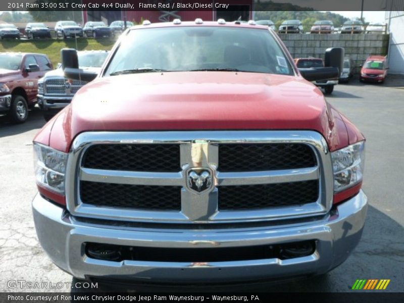 Flame Red / Black/Diesel Gray 2014 Ram 3500 SLT Crew Cab 4x4 Dually