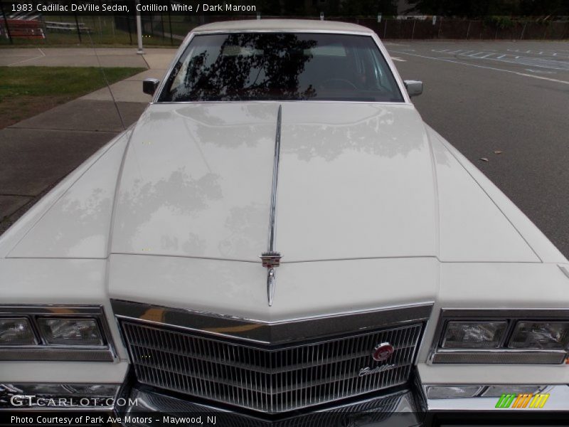 Cotillion White / Dark Maroon 1983 Cadillac DeVille Sedan