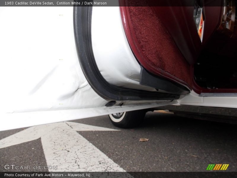 Cotillion White / Dark Maroon 1983 Cadillac DeVille Sedan