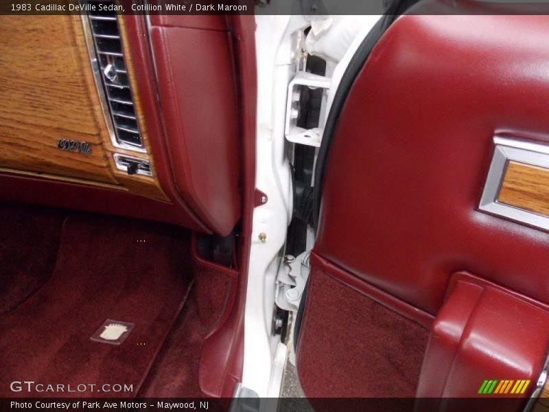 Cotillion White / Dark Maroon 1983 Cadillac DeVille Sedan