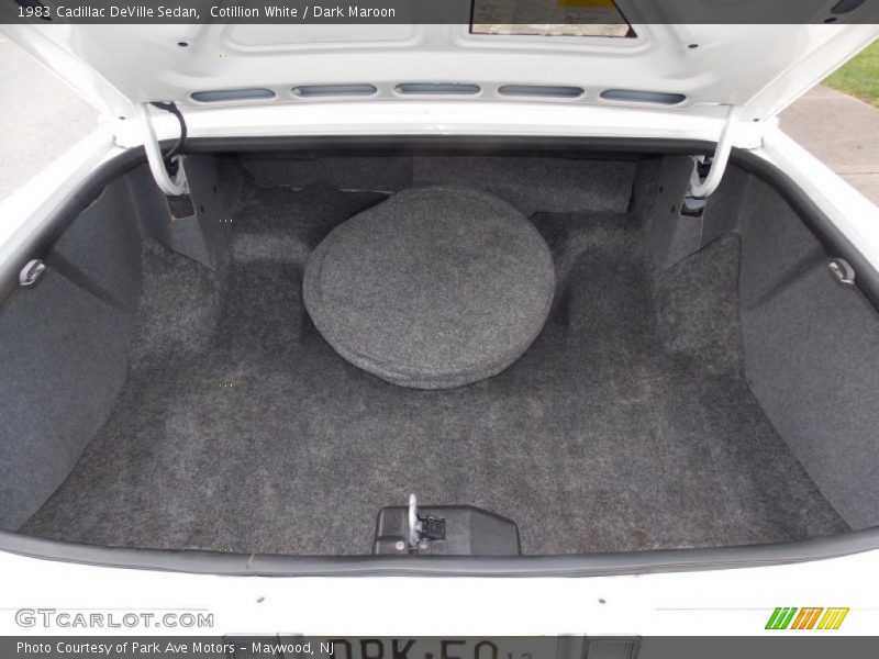Cotillion White / Dark Maroon 1983 Cadillac DeVille Sedan