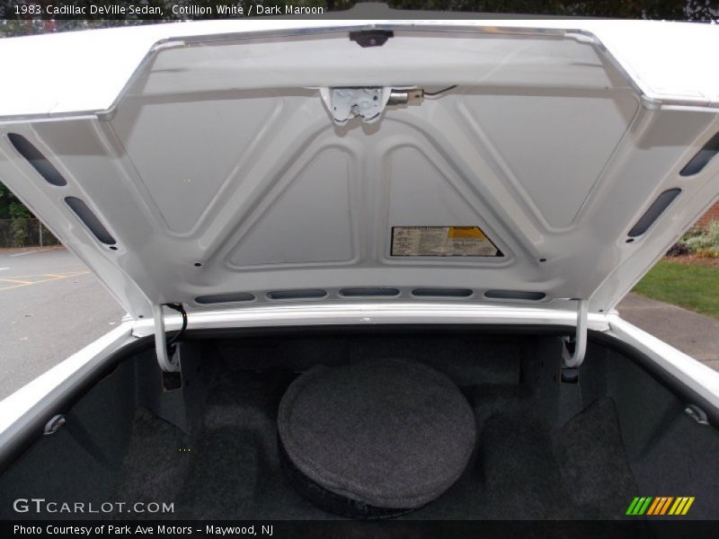 Cotillion White / Dark Maroon 1983 Cadillac DeVille Sedan