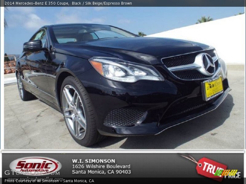 Black / Silk Beige/Espresso Brown 2014 Mercedes-Benz E 350 Coupe