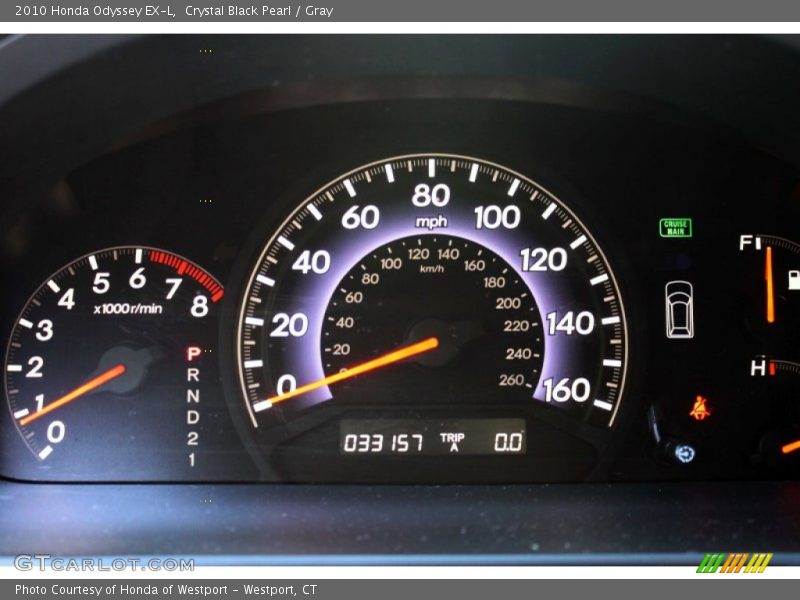 Crystal Black Pearl / Gray 2010 Honda Odyssey EX-L