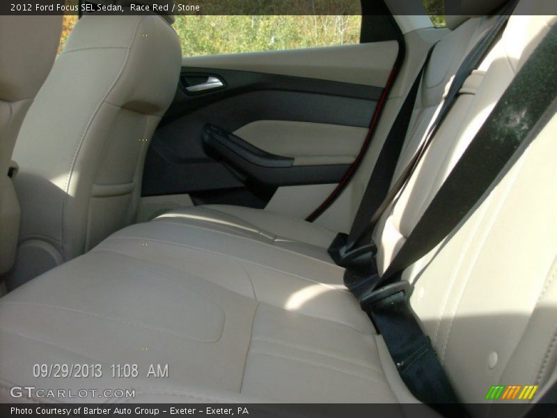 Race Red / Stone 2012 Ford Focus SEL Sedan
