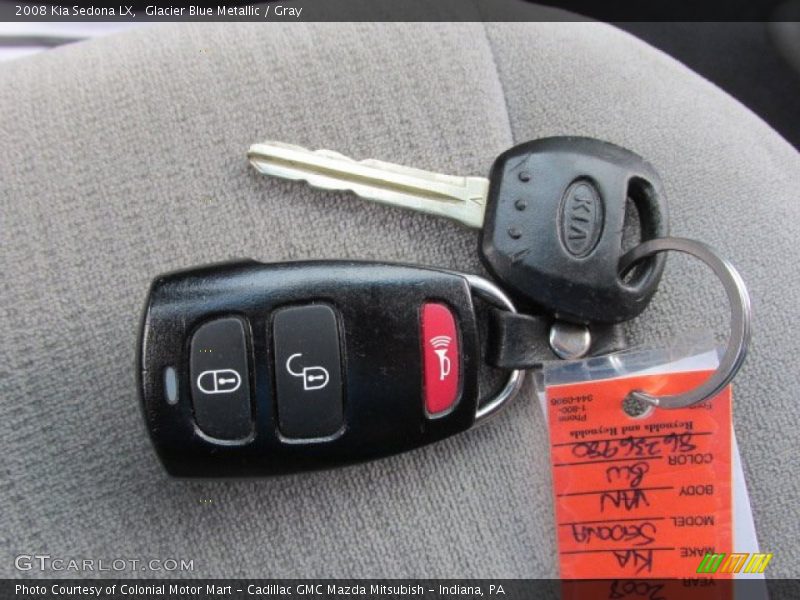 Glacier Blue Metallic / Gray 2008 Kia Sedona LX
