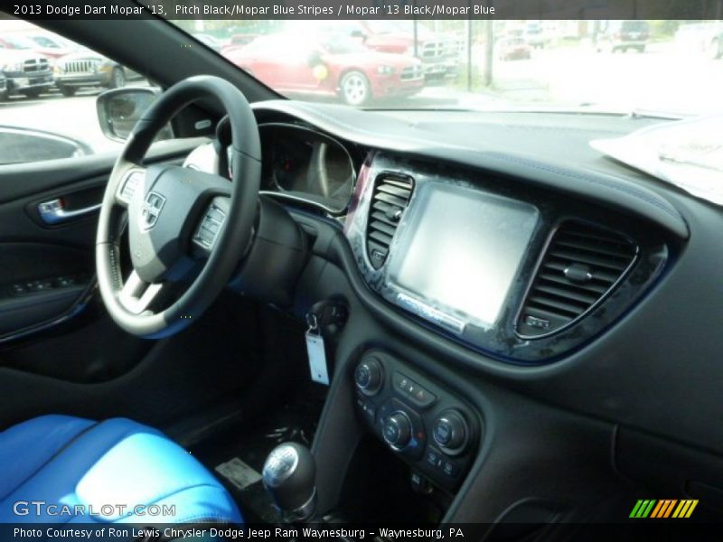 Pitch Black/Mopar Blue Stripes / Mopar '13 Black/Mopar Blue 2013 Dodge Dart Mopar '13