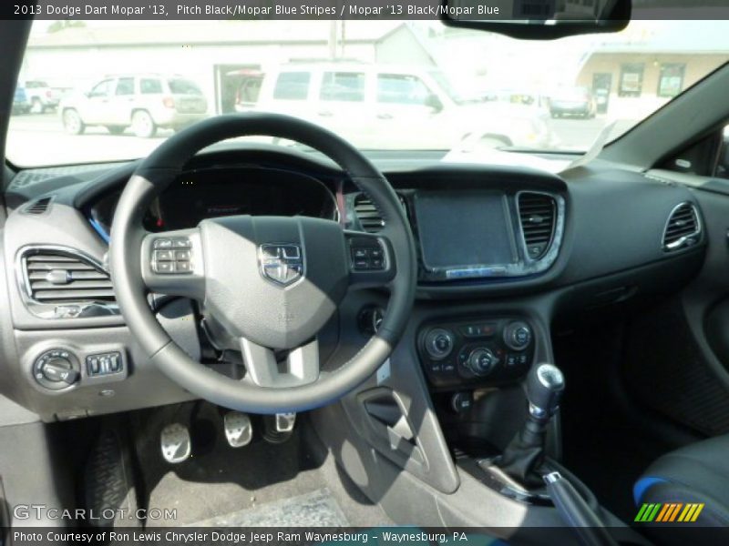Pitch Black/Mopar Blue Stripes / Mopar '13 Black/Mopar Blue 2013 Dodge Dart Mopar '13
