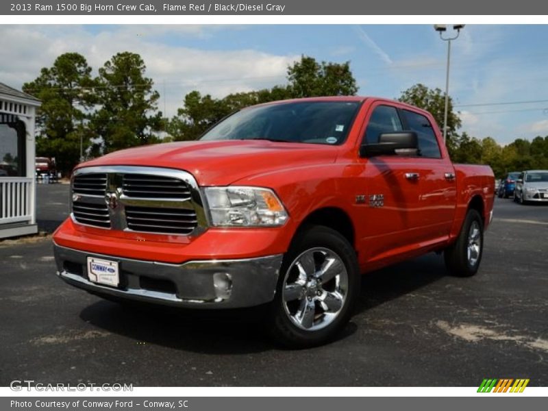 Flame Red / Black/Diesel Gray 2013 Ram 1500 Big Horn Crew Cab