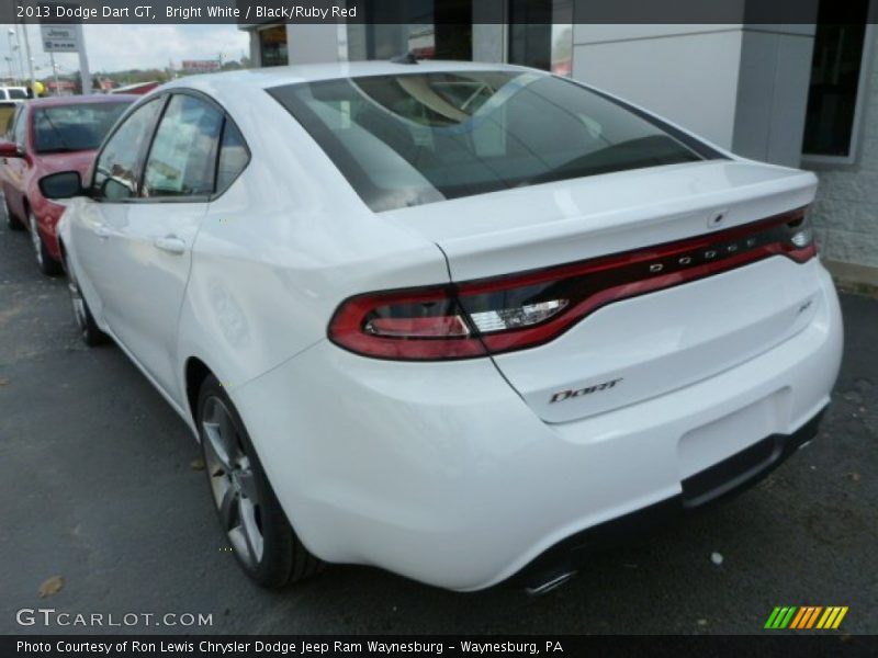 Bright White / Black/Ruby Red 2013 Dodge Dart GT