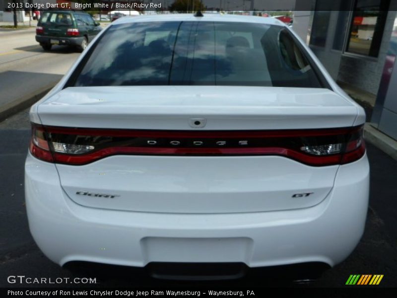 Bright White / Black/Ruby Red 2013 Dodge Dart GT