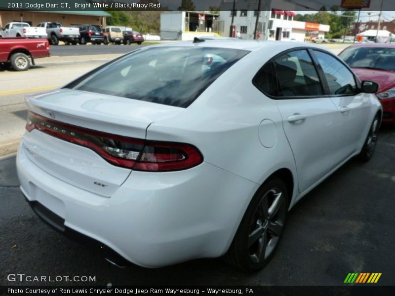 Bright White / Black/Ruby Red 2013 Dodge Dart GT