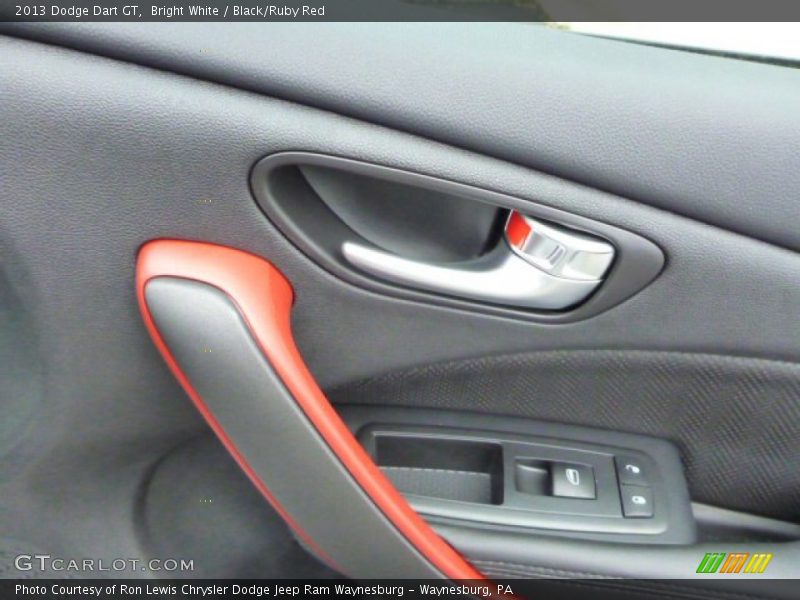 Bright White / Black/Ruby Red 2013 Dodge Dart GT