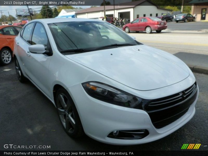 Bright White / Black/Ruby Red 2013 Dodge Dart GT