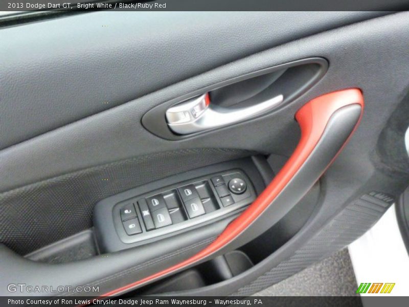 Bright White / Black/Ruby Red 2013 Dodge Dart GT