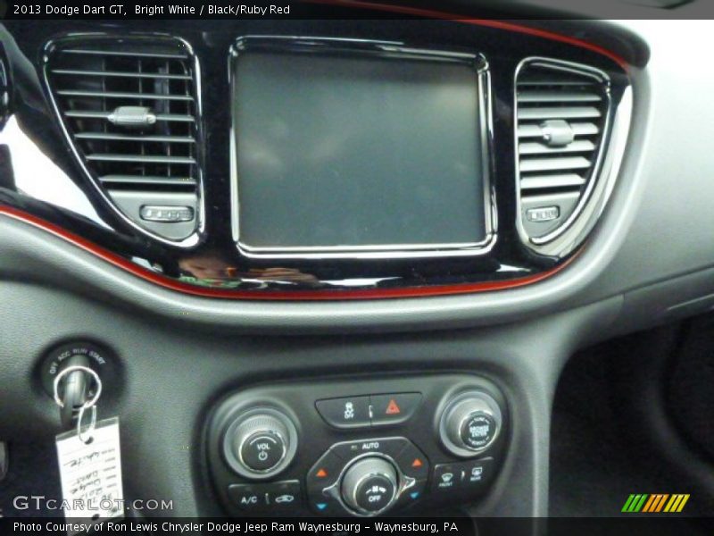 Bright White / Black/Ruby Red 2013 Dodge Dart GT