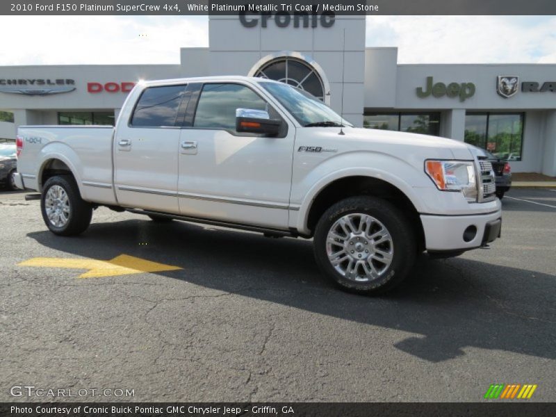 White Platinum Metallic Tri Coat / Medium Stone 2010 Ford F150 Platinum SuperCrew 4x4