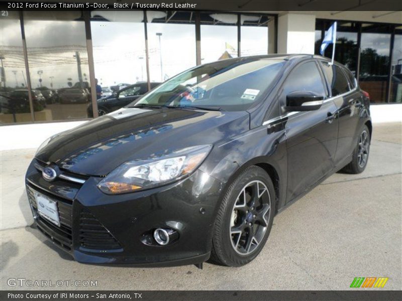 Black / Tuscany Red Leather 2012 Ford Focus Titanium 5-Door