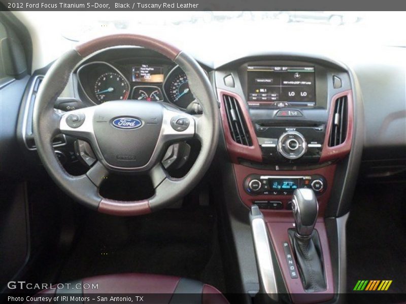 Black / Tuscany Red Leather 2012 Ford Focus Titanium 5-Door