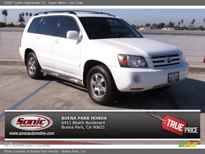 Super White / Ash Gray 2006 Toyota Highlander V6