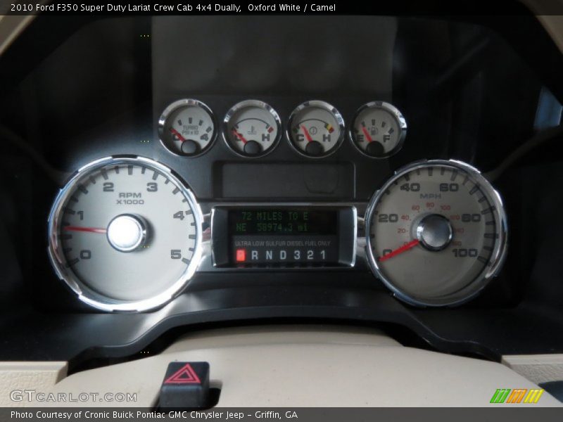 Oxford White / Camel 2010 Ford F350 Super Duty Lariat Crew Cab 4x4 Dually