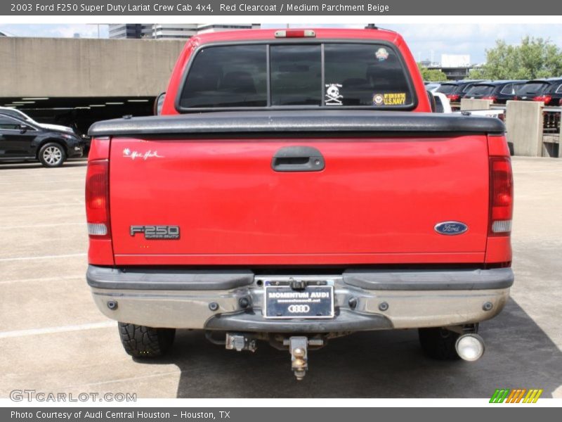 Red Clearcoat / Medium Parchment Beige 2003 Ford F250 Super Duty Lariat Crew Cab 4x4