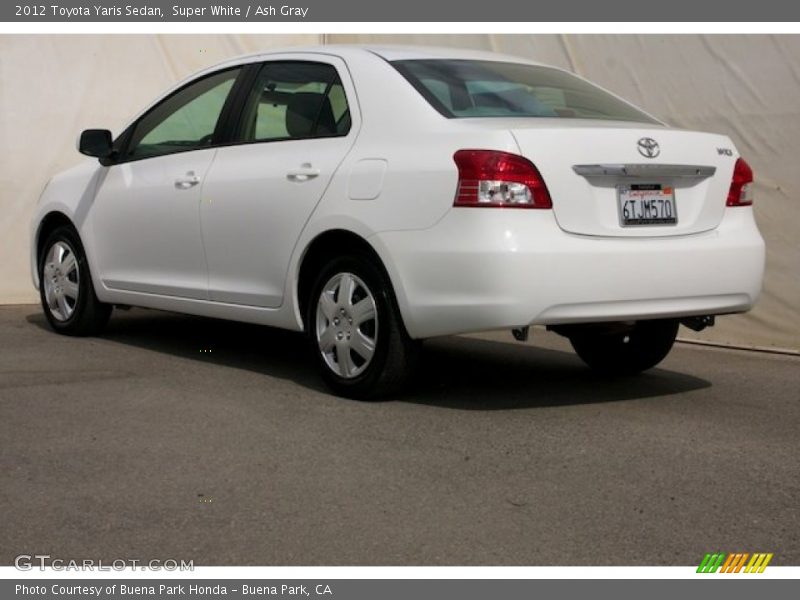 Super White / Ash Gray 2012 Toyota Yaris Sedan