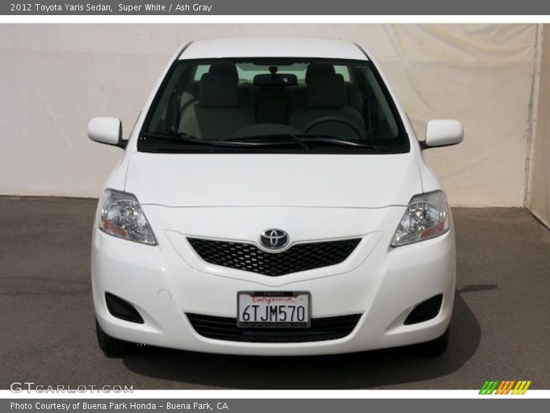 Super White / Ash Gray 2012 Toyota Yaris Sedan