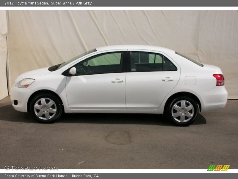 Super White / Ash Gray 2012 Toyota Yaris Sedan