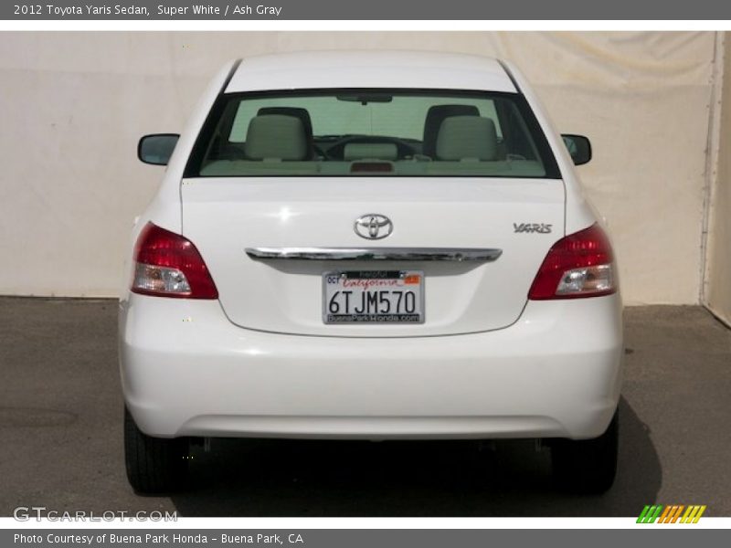 Super White / Ash Gray 2012 Toyota Yaris Sedan