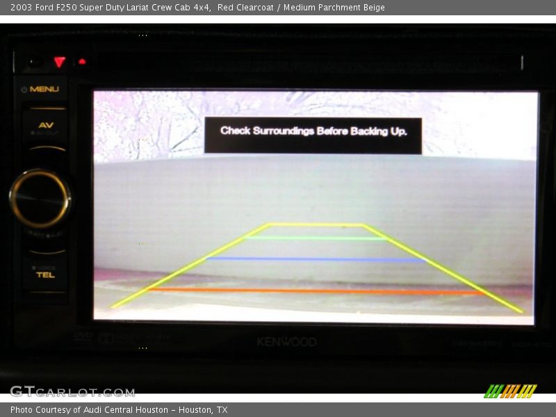 Red Clearcoat / Medium Parchment Beige 2003 Ford F250 Super Duty Lariat Crew Cab 4x4