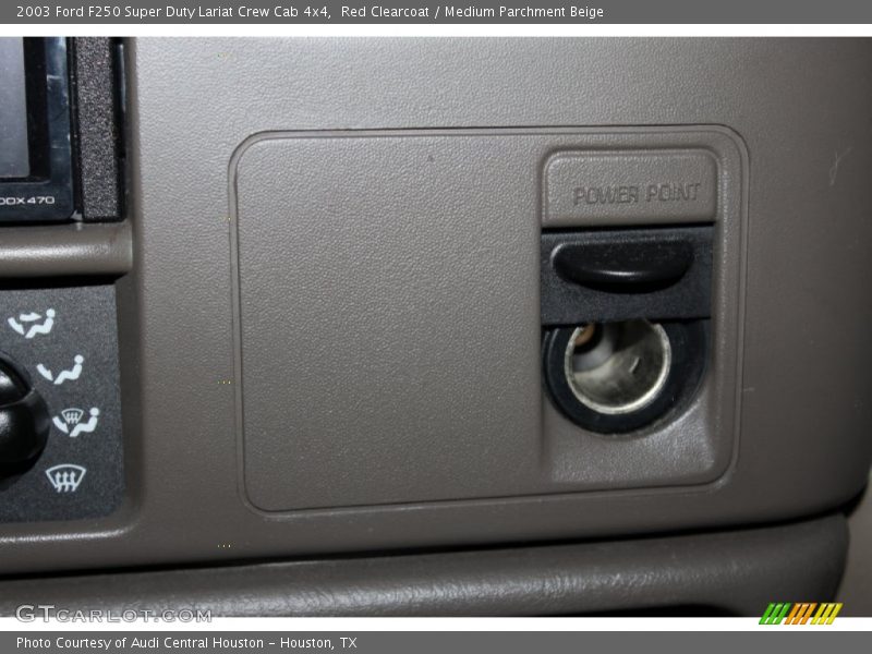Red Clearcoat / Medium Parchment Beige 2003 Ford F250 Super Duty Lariat Crew Cab 4x4