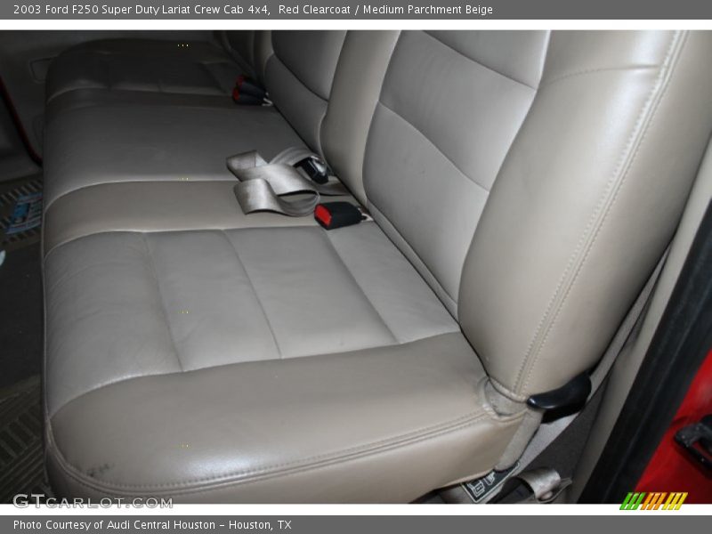 Red Clearcoat / Medium Parchment Beige 2003 Ford F250 Super Duty Lariat Crew Cab 4x4