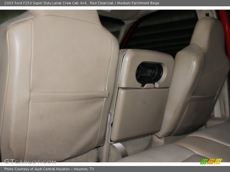 Red Clearcoat / Medium Parchment Beige 2003 Ford F250 Super Duty Lariat Crew Cab 4x4