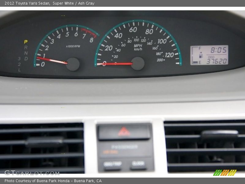 Super White / Ash Gray 2012 Toyota Yaris Sedan