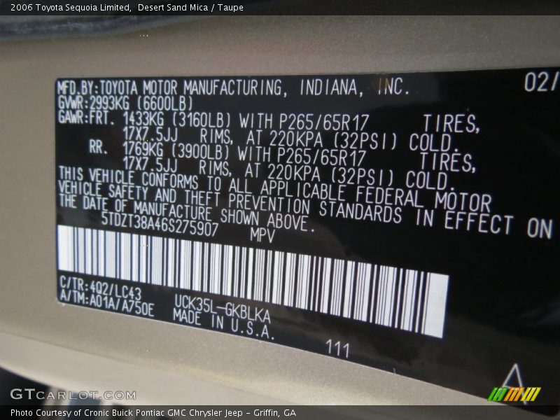Desert Sand Mica / Taupe 2006 Toyota Sequoia Limited