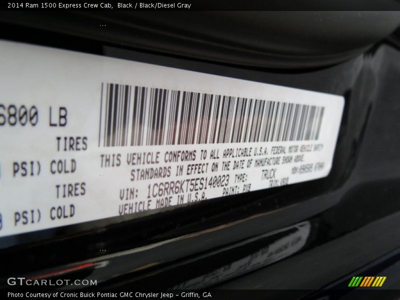 Black / Black/Diesel Gray 2014 Ram 1500 Express Crew Cab